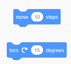 Cropped screenshot of a move steps block in the program Scratch