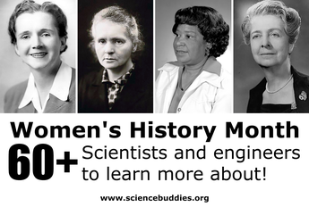 Women's History Month - Images of 4 women in STEM from science history