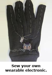 Spring break science / hands-on projects guide for families -- LED wearable e-textiles electronics project