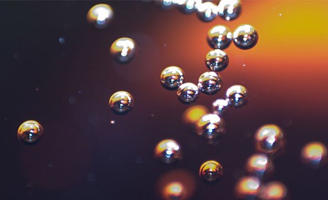 Carbon dioxide bubbles in soda