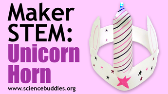 Makerspace STEM: Paper circuit unicorn horn with a light-up LED at the tip