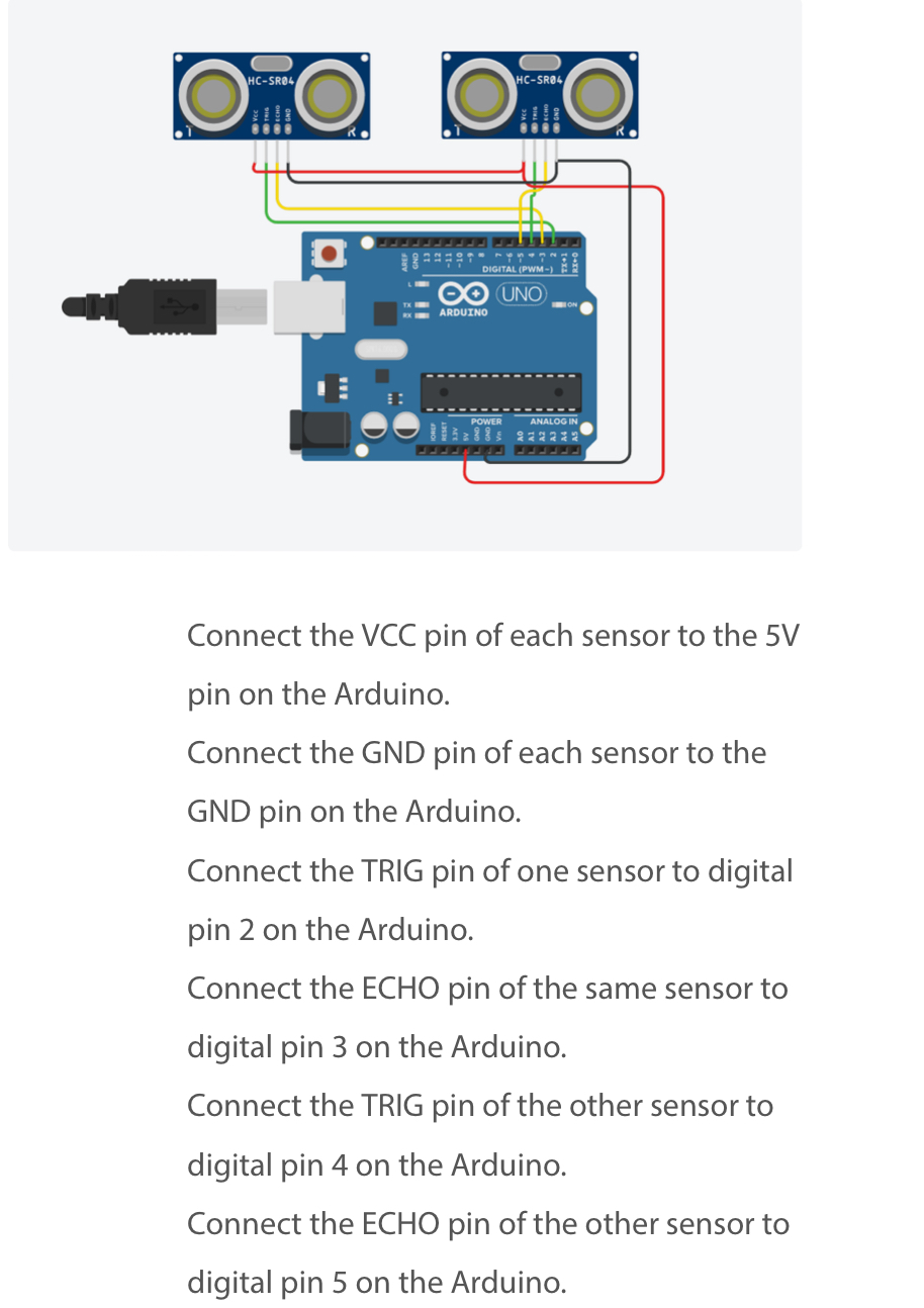 Circuit Diagram for 2 ultrasonic sensors