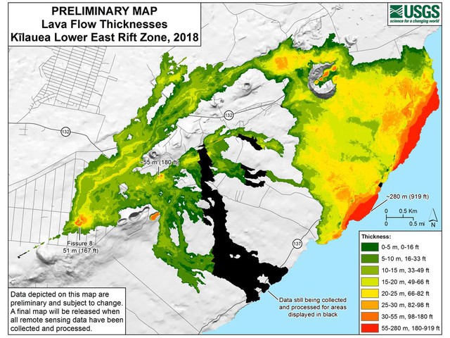 Lava flow map