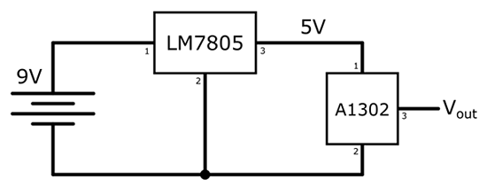 Circuit diagram for a gaussmeter
