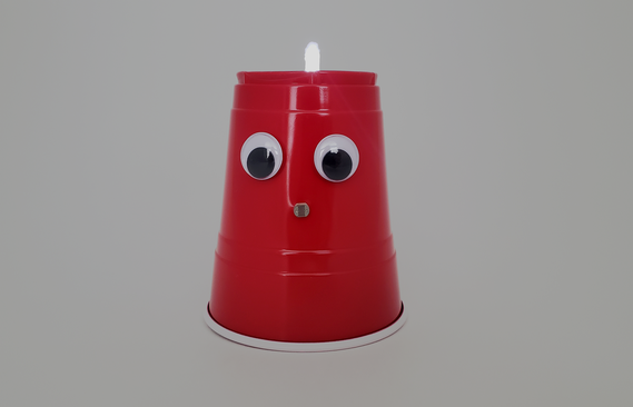 Lit nightlight circuit with a plastic cup exterior