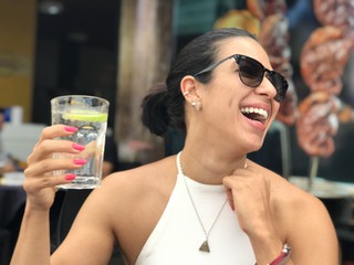 girl with water glass