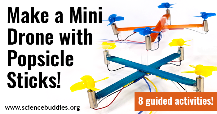 Two popsicle stick mini drones from STEM DIY activity
