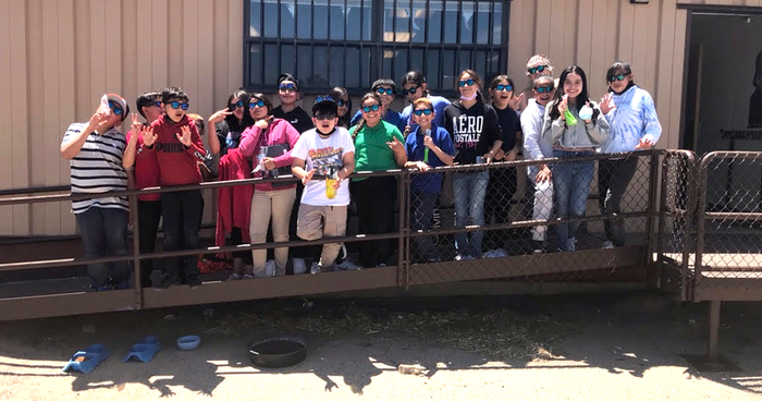Students who participated in Junior Solar Sprint from a school in New Mexico