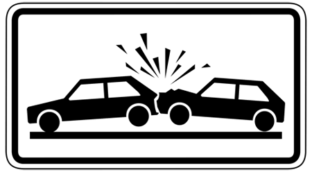 Drawing of a car smashing into the back-end of another car