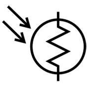 Circuit diagram symbol for a photoresistor