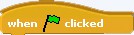 Screenshot of a green flag block in the program Scratch