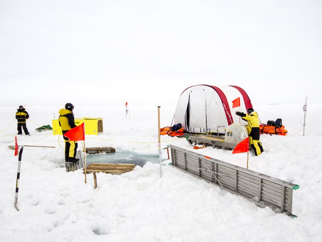 Researchers in Antarctica