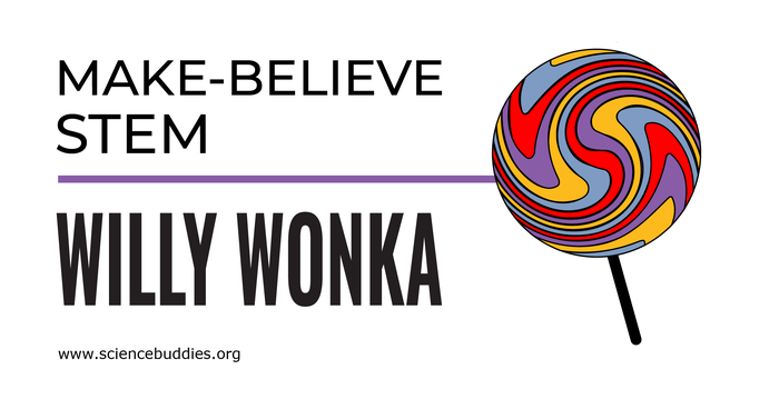 Colorful lollipop to represent Willy Wonka Science, part of Make-Believe STEM with Science Buddies