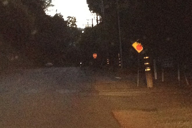 Photo of a dark and empty street