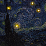 Sample piece of art with LED lights added to light up using Raspberry Pi kit