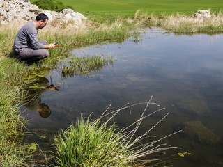 Monitoring water quality in pond