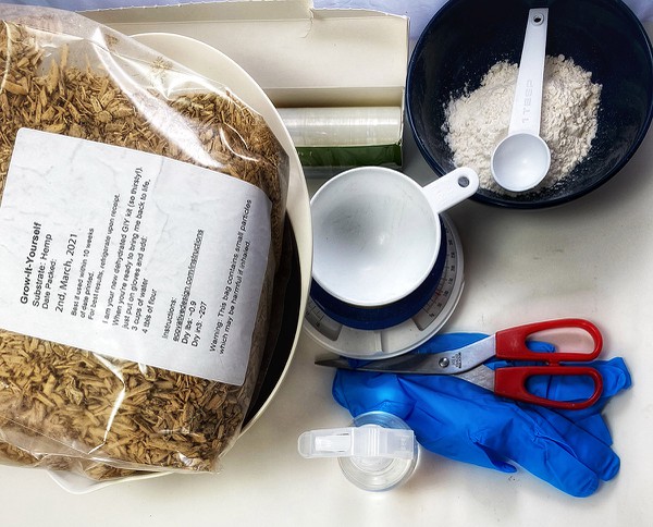 Materials needed to grow mycelium panels