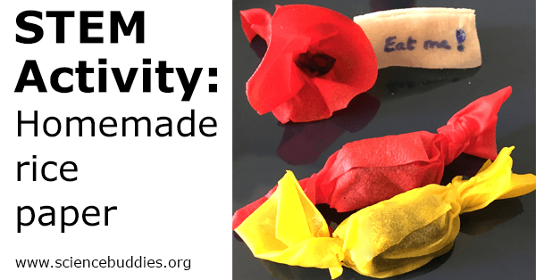 pinnable homemade rice paper STEM activity  