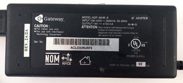 An alternating current adapter of a laptop charging cable for PCs