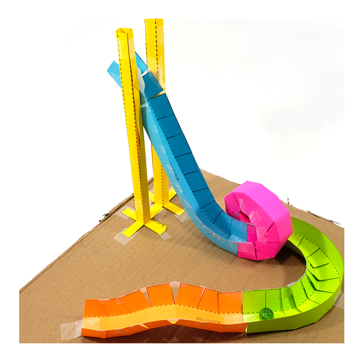 Paper roller coaster with a loop - Awesome Summer Science Experiments