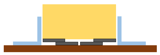 Drawing of a maglev train stuck to the surface of a narrow track