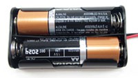 A battery pack that can hold two double A batteries
