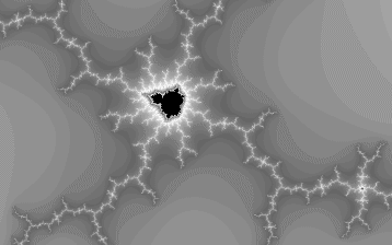 Portion of a fractal magnified resembles repeated branches of lightning