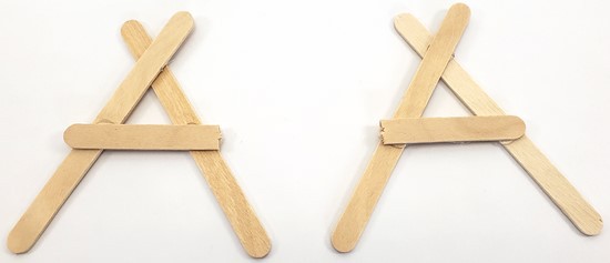 A-frame pieces made from popsicle sticks.