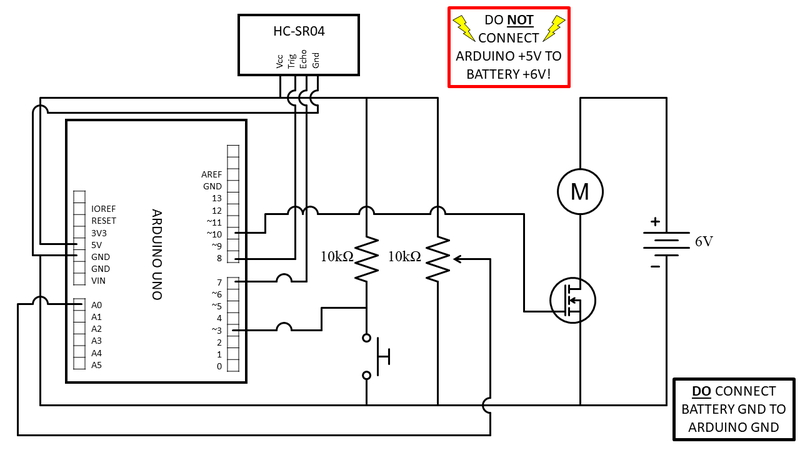 Circuit schematic for Arduino drone altitude control circuit