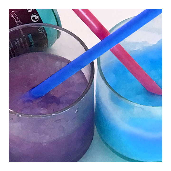 Two homemade slushies in glasses - Awesome Summer Science Experiments