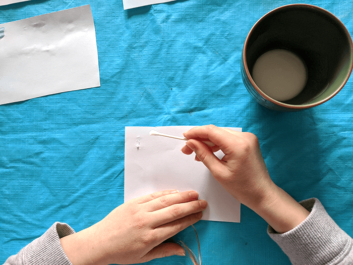 Writing messages with invisible ink for science activity