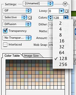Screenshot of the image settings window in the program Photoshop