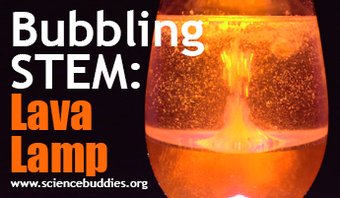 Bubbling homemade lava lamp