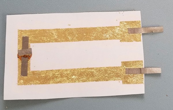 Dried and sealed metal leaf circuit 
